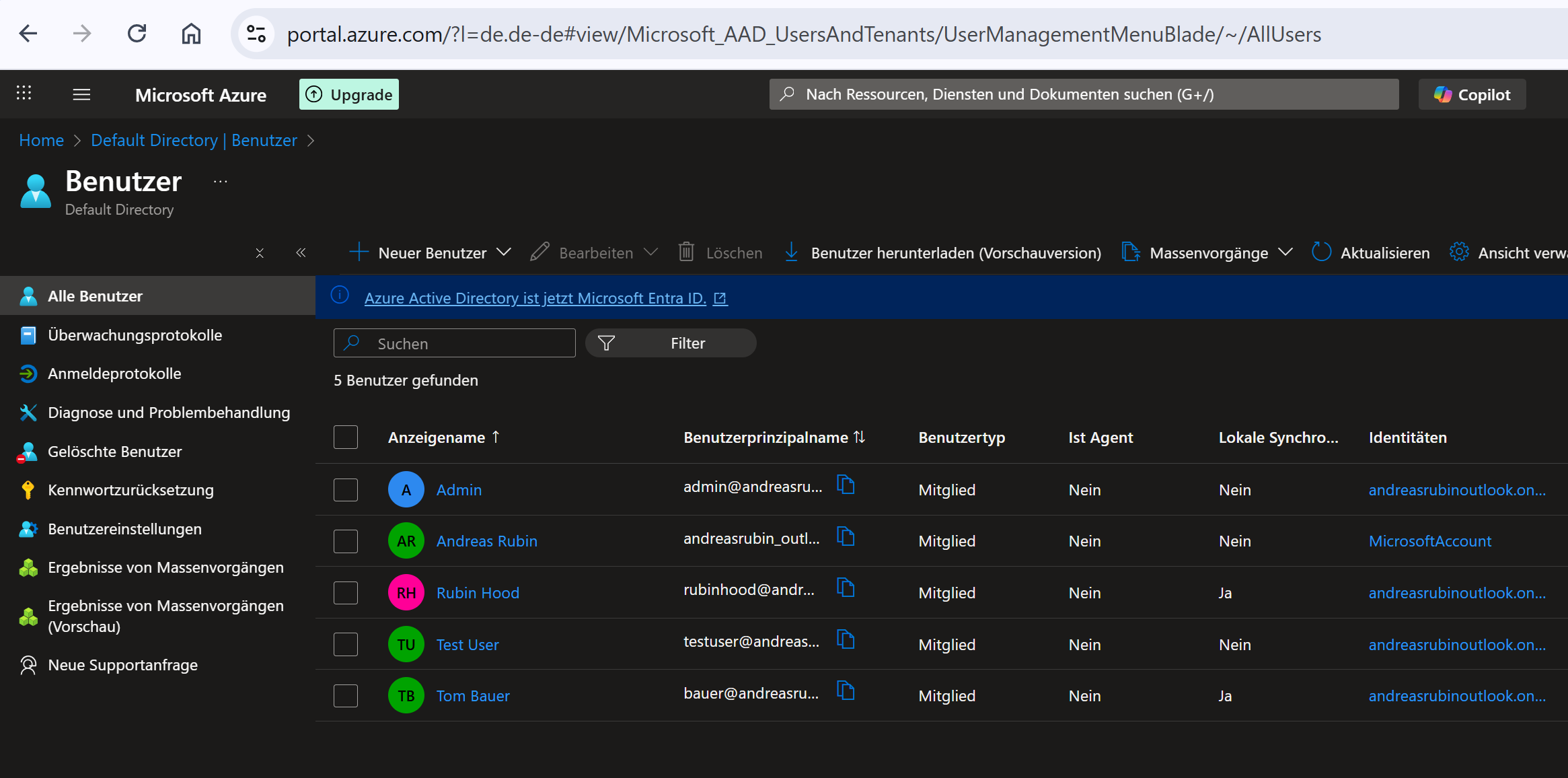 Benutzer von lokalem Active Directory nach Microsoft Entra ID synchronisieren
